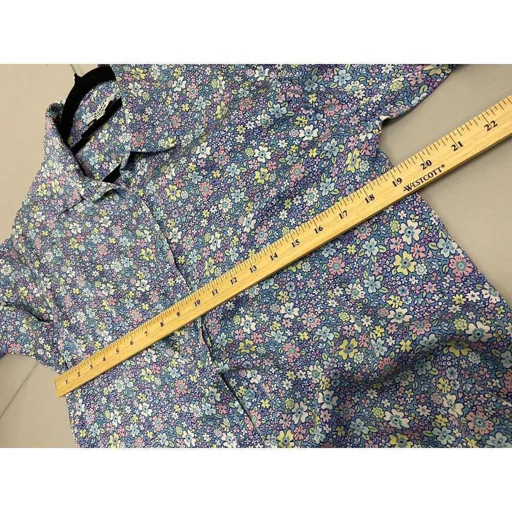Frankies Bikinis Silk Ditsy Floral Button Up Cover up Top size Small Beach boho